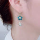 Pendientes de cristal con gota de flor