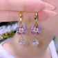 Pendientes de cristal con gota de flor