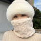 ❄️Bufanda y gorro de felpa abrigados y resistentes al viento para mujer