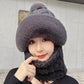 ❄️Bufanda y gorro de felpa abrigados y resistentes al viento para mujer
