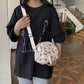 Strawberry Print Corduroy Crossbody Bag for Women