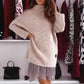 💖Women’s Semi Turtleneck Loose Sweatshirt and Sleeveless Mini Gauze Dress Set