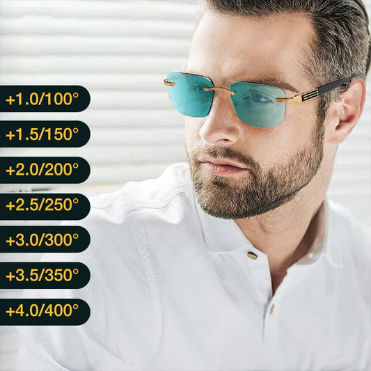 Stijlvolle Anti-blauw Licht Randloze Leesbril