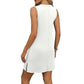 Architektonische Eleganz trifft Alltagstauglichkeit-Trägerkleid im Mini-Look mit V-Ausschnitt für Damen