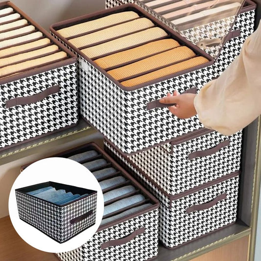 COMPRA 2 LLEVA 3! ✨ Organizador de Jeans Plegable para Armario - Ahorra Espacio con Divisores Ajustables y Panel Transparente 🏠✨