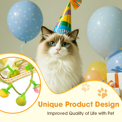 Interaktiv frugtformet kattemyntelegetøjssnor