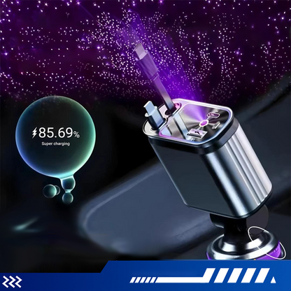 ⚡⚡Multifunktionel hurtigoplader til biler med udtrækkeligt kabel