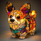 🐶 Lámpara LED de Mesa con Estatua de Cachorro – Diseño Color Block Decorativo ✨