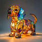 🐶 Lámpara LED de Mesa con Estatua de Cachorro – Diseño Color Block Decorativo ✨