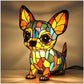 🐶 Lámpara LED de Mesa con Estatua de Cachorro – Diseño Color Block Decorativo ✨