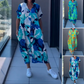Vestido Casual Elegante Feminino com Estampa e Decote em V