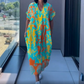 Vestido Casual Elegante Feminino com Estampa e Decote em V
