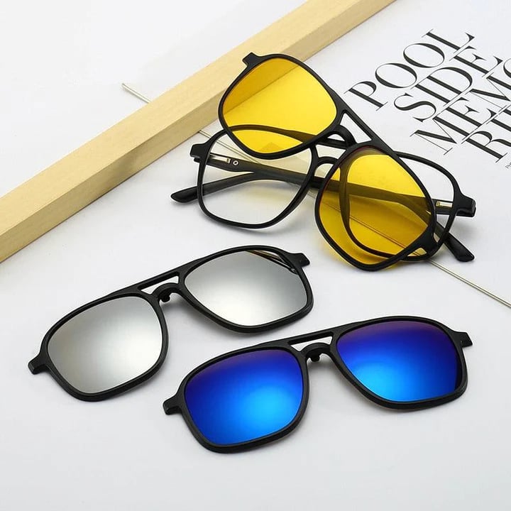 Replaceable lens 6 -in -1 Sunglasses Set