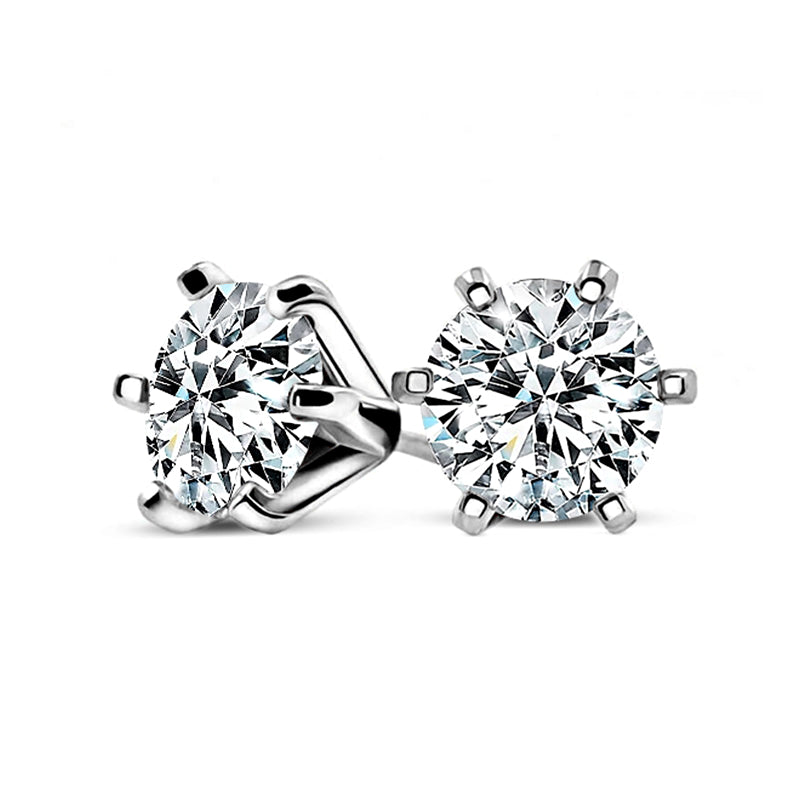 Stunning Classic Six-Prong Moissanite Stud Earrings