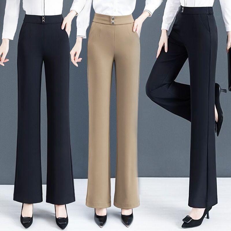 Women’s Ice Silk Straight-leg Flared Pants