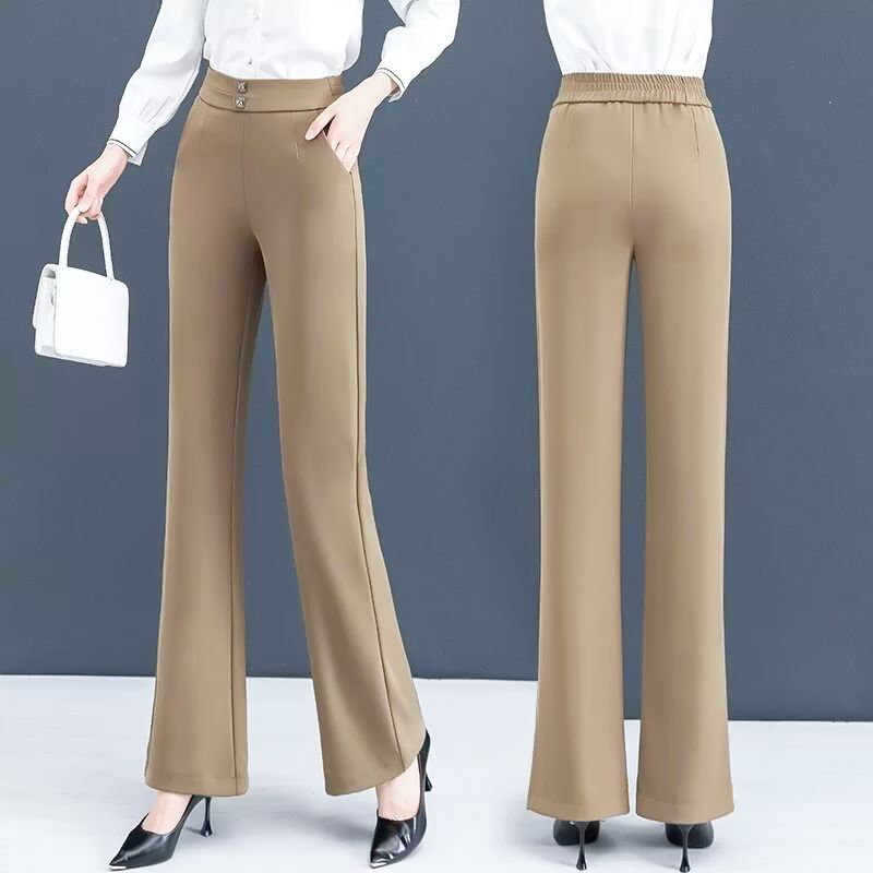 Women’s Ice Silk Straight-leg Flared Pants