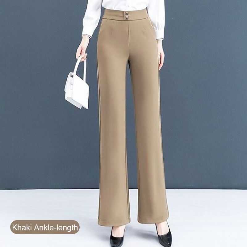 Women’s Ice Silk Straight-leg Flared Pants