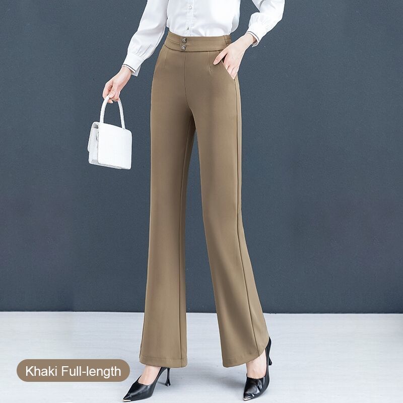 Women’s Ice Silk Straight-leg Flared Pants