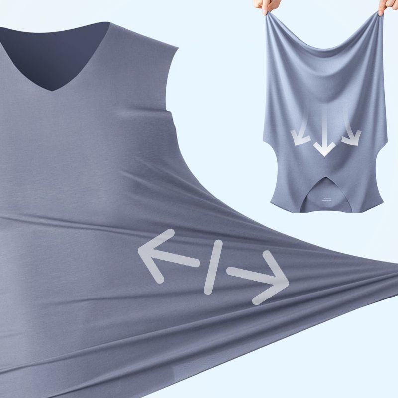 Men’s V-neck Ice Silk Tank & Shorts 2-piece Set