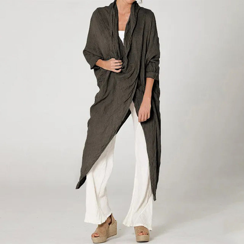 Linen Loose V Neck Top