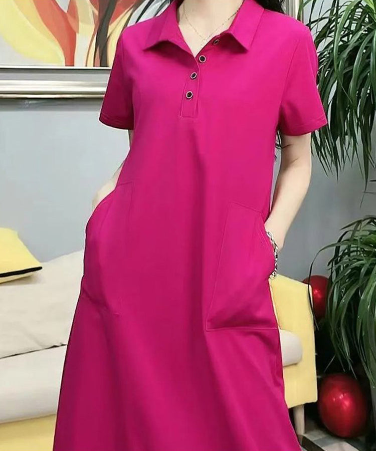 Short-sleeved Simple And Versatile Dress