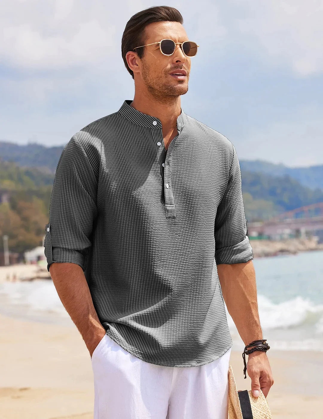 ASHTON CONTEMPORARY HENLEY SHIRT