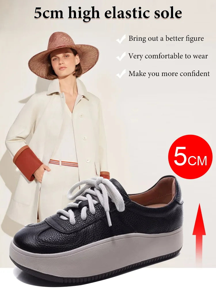 Ladies Platform Casual Leather Shoes