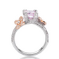 2CT 5A High Carbon Crushed Ice Cut Pink Ring in s925