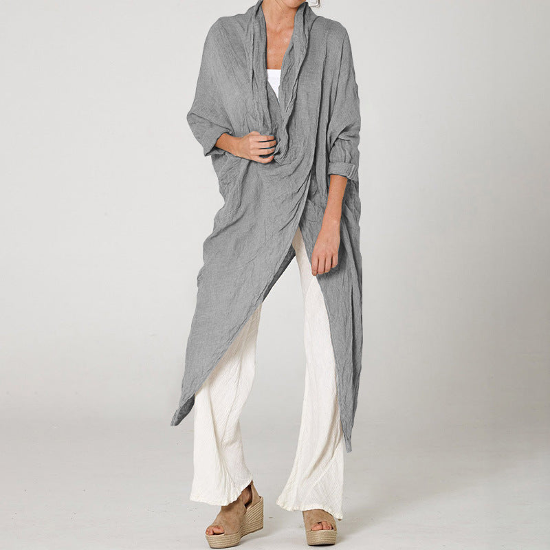 Linen Loose V Neck Top