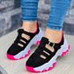 Chunky Soled Paneled Suede Cutout Sneakers