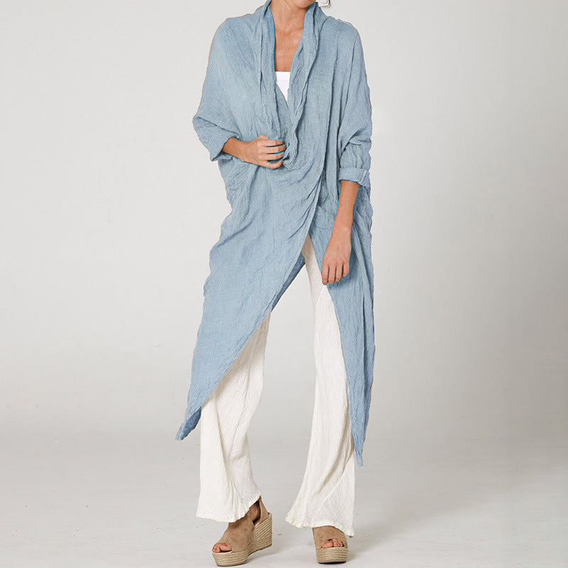 Linen Loose V Neck Top