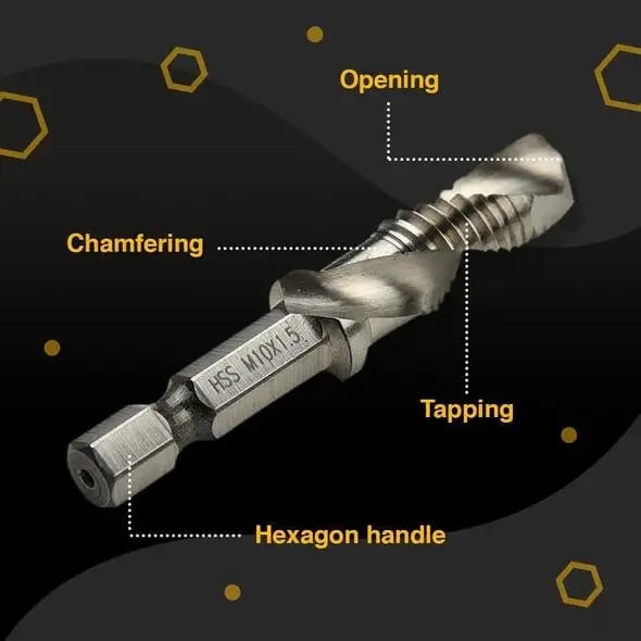 Thread Tap Drill Bits 6 PCS Set