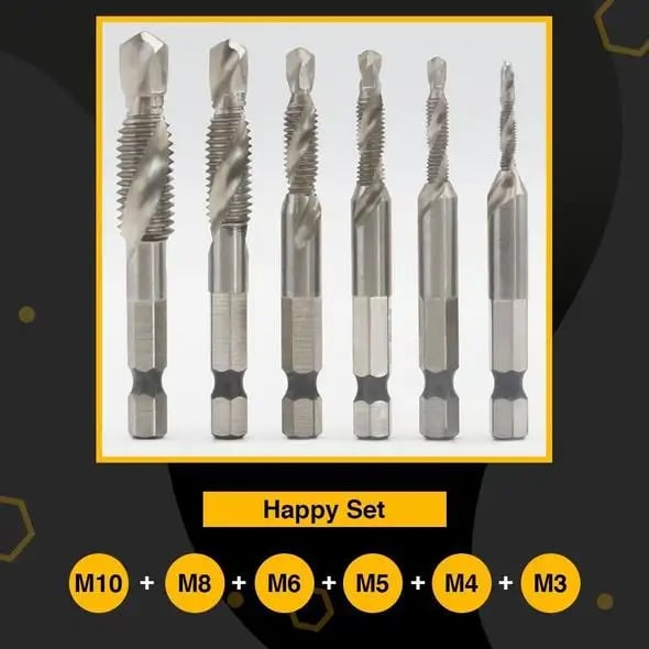 Thread Tap Drill Bits 6 PCS Set