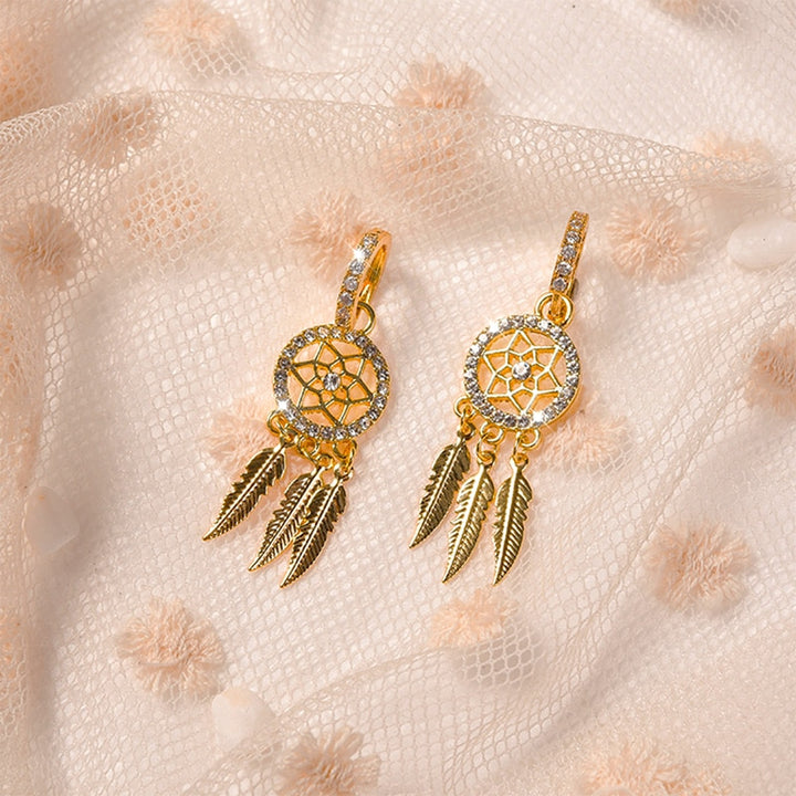 Dreamcatcher Crystal Charm Earrings