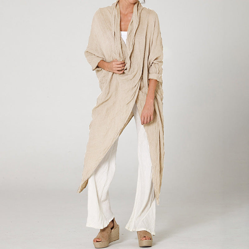 Linen Loose V Neck Top