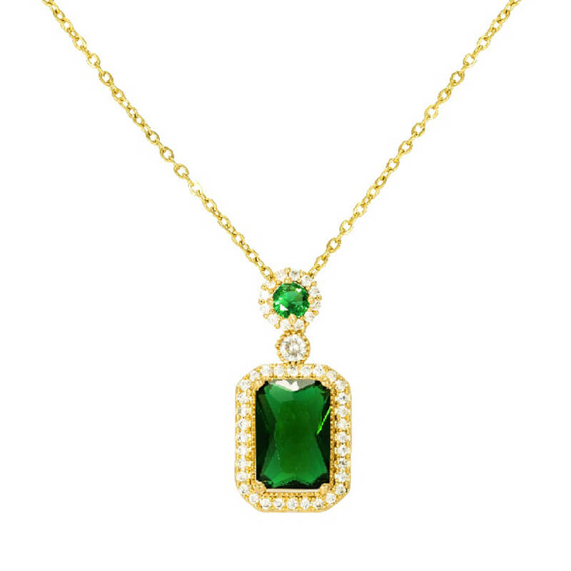 Vintage Emerald Gemstone Necklace