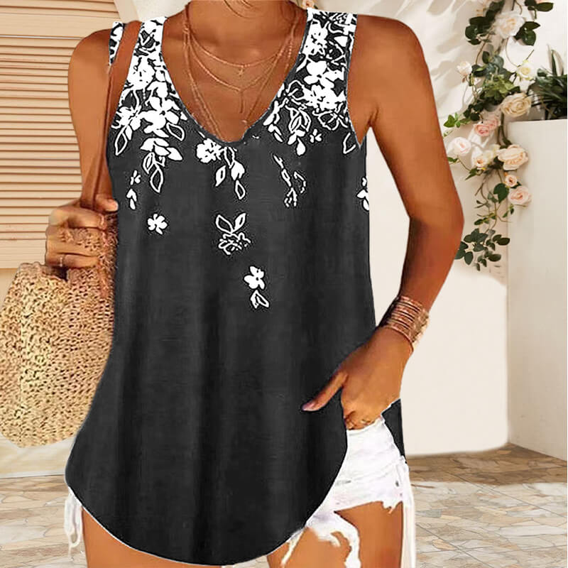 Loose V-neck sleeveless vest