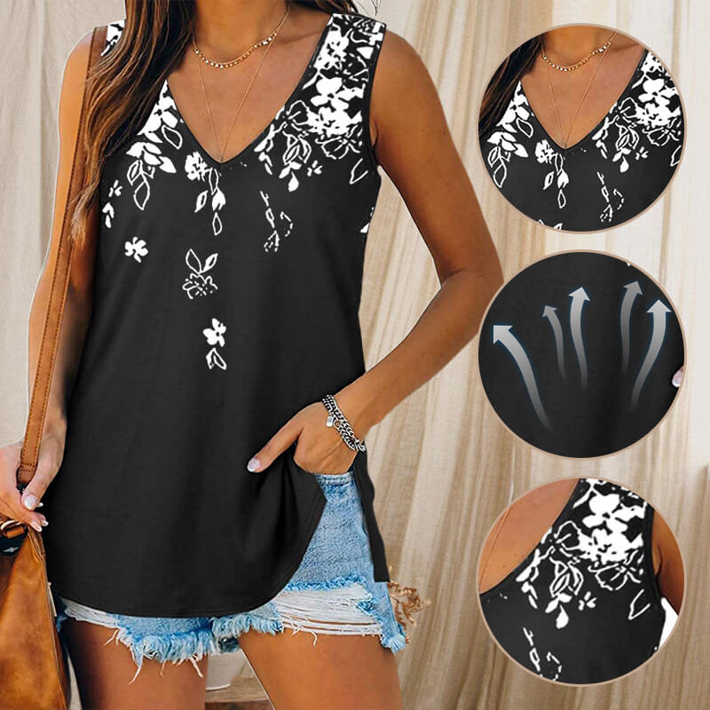 Loose V-neck sleeveless vest