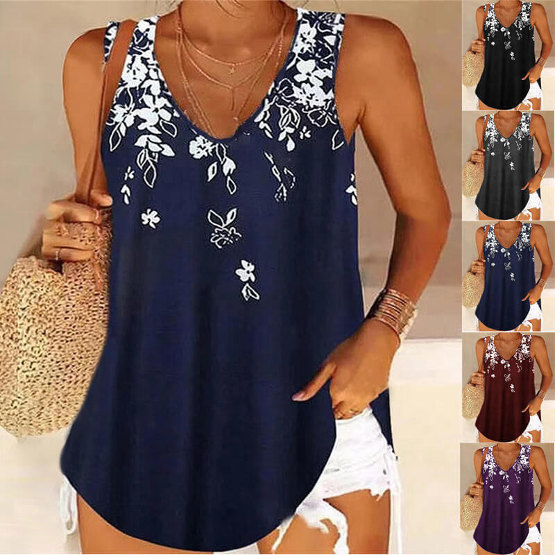 Loose V-neck sleeveless vest