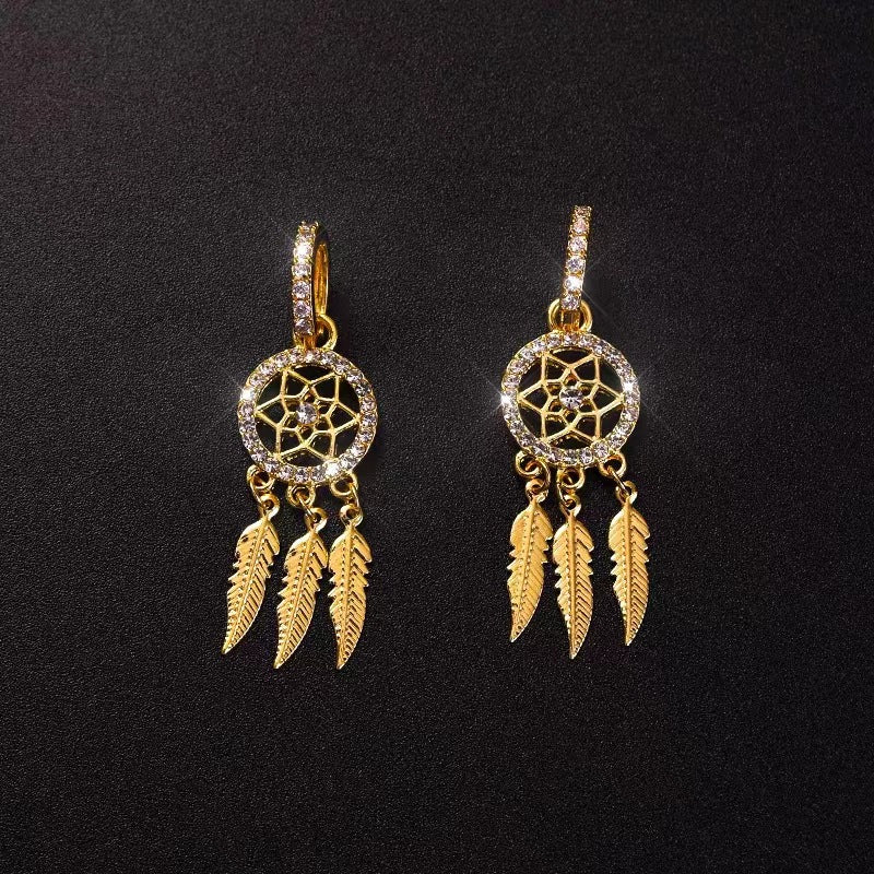 Dreamcatcher Crystal Charm Earrings