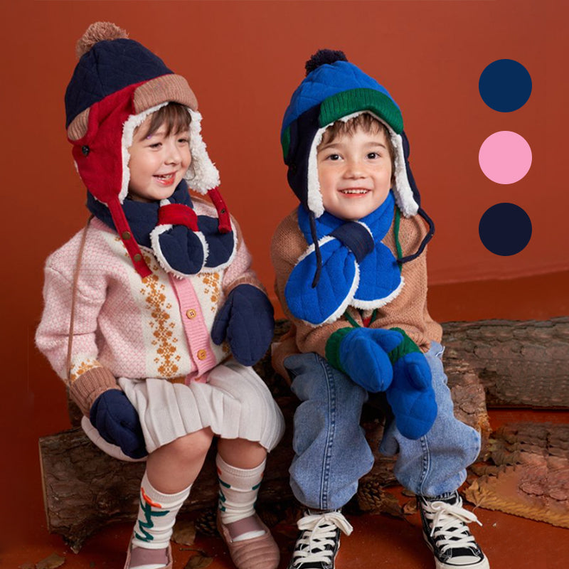 Autumn and Winter Padded Warm Ear Protection Kids Hat